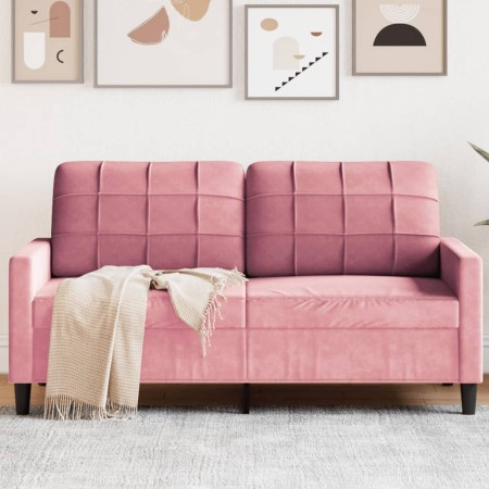 Sofá de 2 plazas terciopelo rosa 140 cm en Sofás | Comprar online en Foru.es