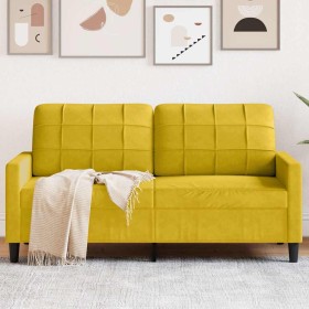 Sofá de 2 plazas terciopelo amarillo 140 cm en Sofás | Comprar online en Foru.es