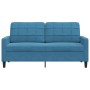Sofá de 2 plazas terciopelo azul 140 cm en Sofás | Comprar online en Foru.es