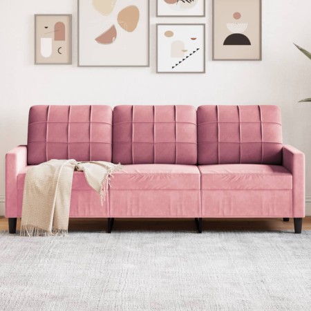 Sofá de 3 plazas terciopelo rosa 180 cm en Sofás | Comprar online en Foru.es