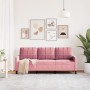 Sofá de 3 plazas terciopelo rosa 180 cm en Sofás | Comprar online en Foru.es