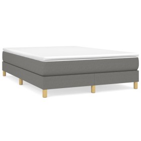 Estructura de cama de tela gris oscuro 140x200 cm de vidaXL, Camas y somieres - Ref: Foro24-3120615, Precio: 94,46 €, Descuen...