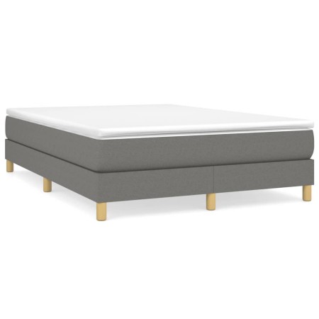 Estructura de cama de tela gris oscuro 140x200 cm de vidaXL, Camas y somieres - Ref: Foro24-3120615, Precio: 94,46 €, Descuen...