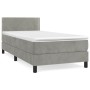 Cama box spring con colchón terciopelo gris claro 90x190 cm de vidaXL, Camas y somieres - Ref: Foro24-3141221, Precio: 288,68...