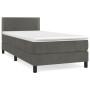 Cama box spring con colchón terciopelo gris oscuro 90x190 cm de vidaXL, Camas y somieres - Ref: Foro24-3141216, Precio: 282,9...