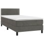 Cama box spring con colchón terciopelo gris oscuro 90x190 cm de vidaXL, Camas y somieres - Ref: Foro24-3141216, Precio: 282,9...