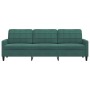 Sofá de 3 plazas terciopelo verde oscuro 210 cm en Sofás | Comprar online en Foru.es
