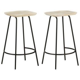 Taburetes de cocina 2 unidades madera maciza de mango de vidaXL, Taburetes de cocina - Ref: Foro24-320647, Precio: 151,18 €, ...