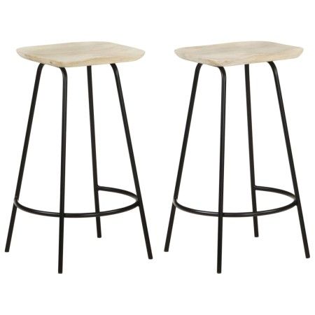 Taburetes de cocina 2 unidades madera maciza de mango de vidaXL, Taburetes de cocina - Ref: Foro24-320647, Precio: 151,18 €, ...
