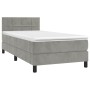 Cama box spring con colchón terciopelo gris claro 100x200 cm de vidaXL, Camas y somieres - Ref: Foro24-3141287, Precio: 324,2...