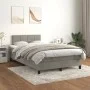 Box spring bed with light gray velvet mattress 120x200 cm by vidaXL, Beds and slatted bases - Ref: Foro24-3141293, Price: 374...