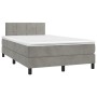 Cama box spring con colchón terciopelo gris claro 120x200 cm de vidaXL, Camas y somieres - Ref: Foro24-3141293, Precio: 383,0...