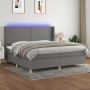 Cama box spring colchón y luces LED tela gris claro 200x200 cm de vidaXL, Camas y somieres - Ref: Foro24-3138822, Precio: 625...