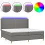 Cama box spring colchón y luces LED tela gris claro 200x200 cm de vidaXL, Camas y somieres - Ref: Foro24-3138822, Precio: 625...