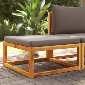 Taburete de jardín con cojín madera maciza acacia 65x65x29 cm en Sofás de exterior | Comprar online en Foru.es