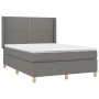 Cama box spring colchón y luces LED tela gris oscuro 140x190 cm de vidaXL, Camas y somieres - Ref: Foro24-3138790, Precio: 50...