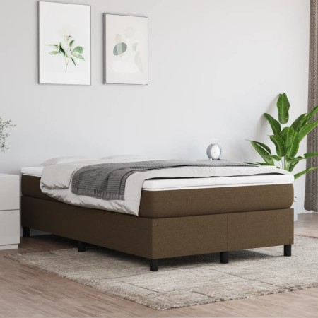 Estructura de cama de tela marrón oscuro 120x200 cm de vidaXL, Camas y somieres - Ref: Foro24-3120849, Precio: 119,89 €, Desc...