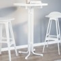 Mesa alta de comedor madera ingeniería y acero blanco Ø70x110cm en Mesas de comedor | Comprar online en Foru.es