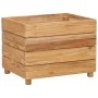 Arriate elevado madera de teca reciclada y acero 50x40x38 cm de vidaXL, Maceteros y jardineras - Ref: Foro24-47421, Precio: 6...