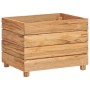 Arriate elevado madera de teca reciclada y acero 50x40x38 cm de vidaXL, Maceteros y jardineras - Ref: Foro24-47421, Precio: 7...