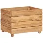 Arriate elevado madera de teca reciclada y acero 50x40x38 cm de vidaXL, Maceteros y jardineras - Ref: Foro24-47421, Precio: 6...