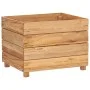 Arriate elevado madera de teca reciclada y acero 50x40x38 cm de vidaXL, Maceteros y jardineras - Ref: Foro24-47421, Precio: 6...