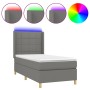 Cama box spring colchón y luces LED tela gris oscuro 80x200 cm de vidaXL, Camas y somieres - Ref: Foro24-3138830, Precio: 343...