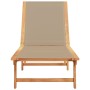 Tumbona de madera maciza de acacia y textileno taupe en Tumbonas | Comprar online en Foru.es