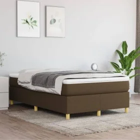 Dark brown fabric bed frame 120x200 cm by vidaXL, Beds and slatted bases - Ref: Foro24-3120948, Price: 95,37 €, Discount: %