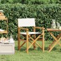 Silla de director plegable madera maciza de teca crema en Sillas de jardín | Comprar online en Foru.es