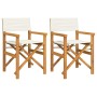 Sillas de director plegables 2 uds madera maciza teca crema en Sillas de jardín | Comprar online en Foru.es