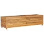 Arriate elevado madera de teca reciclada y acero 150x40x38 cm de vidaXL, Maceteros y jardineras - Ref: Foro24-47423, Precio: ...