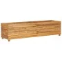 Arriate elevado madera de teca reciclada y acero 150x40x38 cm de vidaXL, Maceteros y jardineras - Ref: Foro24-47423, Precio: ...