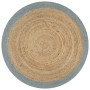 Alfombra hecha a mano de yute con borde verde oliva 120 cm de vidaXL, Alfombras - Ref: Foro24-133681, Precio: 45,86 €, Descue...