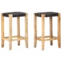 Taburetes de cocina 2 unidades cuero auténtico negro 75 cm de vidaXL, Taburetes de cocina - Ref: Foro24-321835, Precio: 119,6...