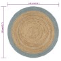 Alfombra hecha a mano de yute con borde verde oliva 120 cm de vidaXL, Alfombras - Ref: Foro24-133681, Precio: 45,86 €, Descue...
