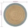 Alfombra hecha a mano de yute con borde verde oliva 120 cm de vidaXL, Alfombras - Ref: Foro24-133681, Precio: 43,08 €, Descue...