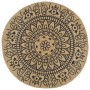 Alfombra de yute tejida a mano con estampado azul oscuro 90 cm de vidaXL, Alfombras - Ref: Foro24-133701, Precio: 25,76 €, De...