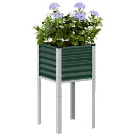 Jardinera de jardín verde 45x45x88 cm acero en Macetas y jardineras | Comprar online en Foru.es