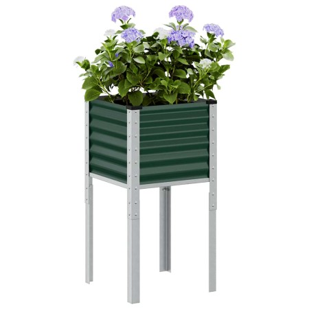 Jardinera de jardín verde 45x45x88 cm acero en Macetas y jardineras | Comprar online en Foru.es