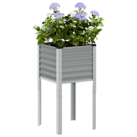 Jardinera de acero gris 45x45x88 cm en Macetas y jardineras | Comprar online en Foru.es
