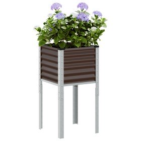 Jardinera de acero marrón 45x45x88 cm en Macetas y jardineras | Comprar online en Foru.es