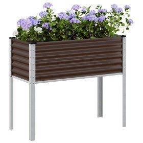 Jardinera de acero marrón 100x45x90 cm en Macetas y jardineras | Comprar online en Foru.es