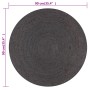 Alfombra de yute tejida a mano redonda gris 90 cm de vidaXL, Alfombras - Ref: Foro24-133665, Precio: 31,19 €, Descuento: %