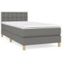Cama box spring con colchón tela gris oscuro 100x200 cm de vidaXL, Camas y somieres - Ref: Foro24-3140914, Precio: 309,31 €, ...