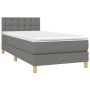 Cama box spring con colchón tela gris oscuro 100x200 cm de vidaXL, Camas y somieres - Ref: Foro24-3140914, Precio: 309,31 €, ...