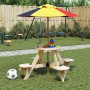 Mesa de picnic para 4 niños agujero para sombrilla madera abeto en Mesas de jardín | Comprar online en Foru.es