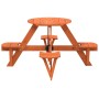 Mesa de picnic para 4 niños agujero para sombrilla madera abeto en Mesas de jardín | Comprar online en Foru.es