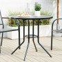 Mesa de patio redonda de acero gris antracita Ø80x72,5 cm en Mesas de jardín | Comprar online en Foru.es
