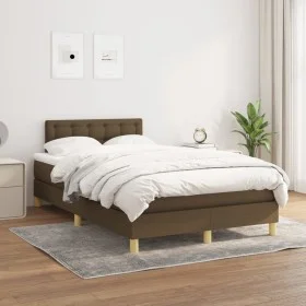 Box spring bed with dark brown fabric mattress 120x200 cm by vidaXL, Beds and slatted bases - Ref: Foro24-3140924, Price: 357...